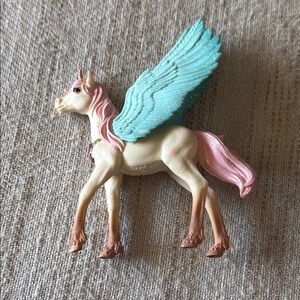 Winged Horse Figurine with Pink and Blue Accents